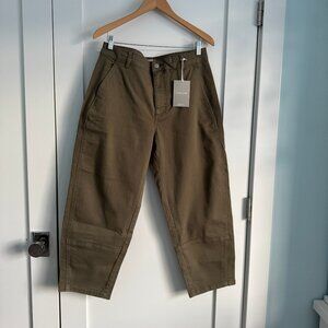Everlane Utility Barrel Pant Kalamata Green Size 12 NWT